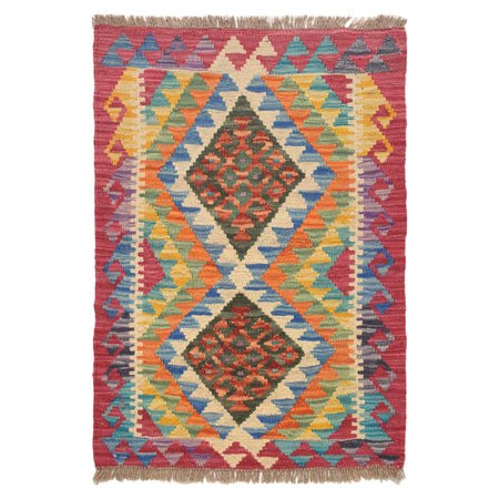 Handmade Vegetable Kilim 2' 0 x 2' 9" ft / 60x 84 cm - No. G31459