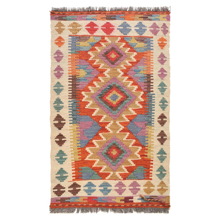 Handmade Afghan Vegetable Kilim 2' 0 x 3' 3" ft / 62 x 99 cm - No. G31488