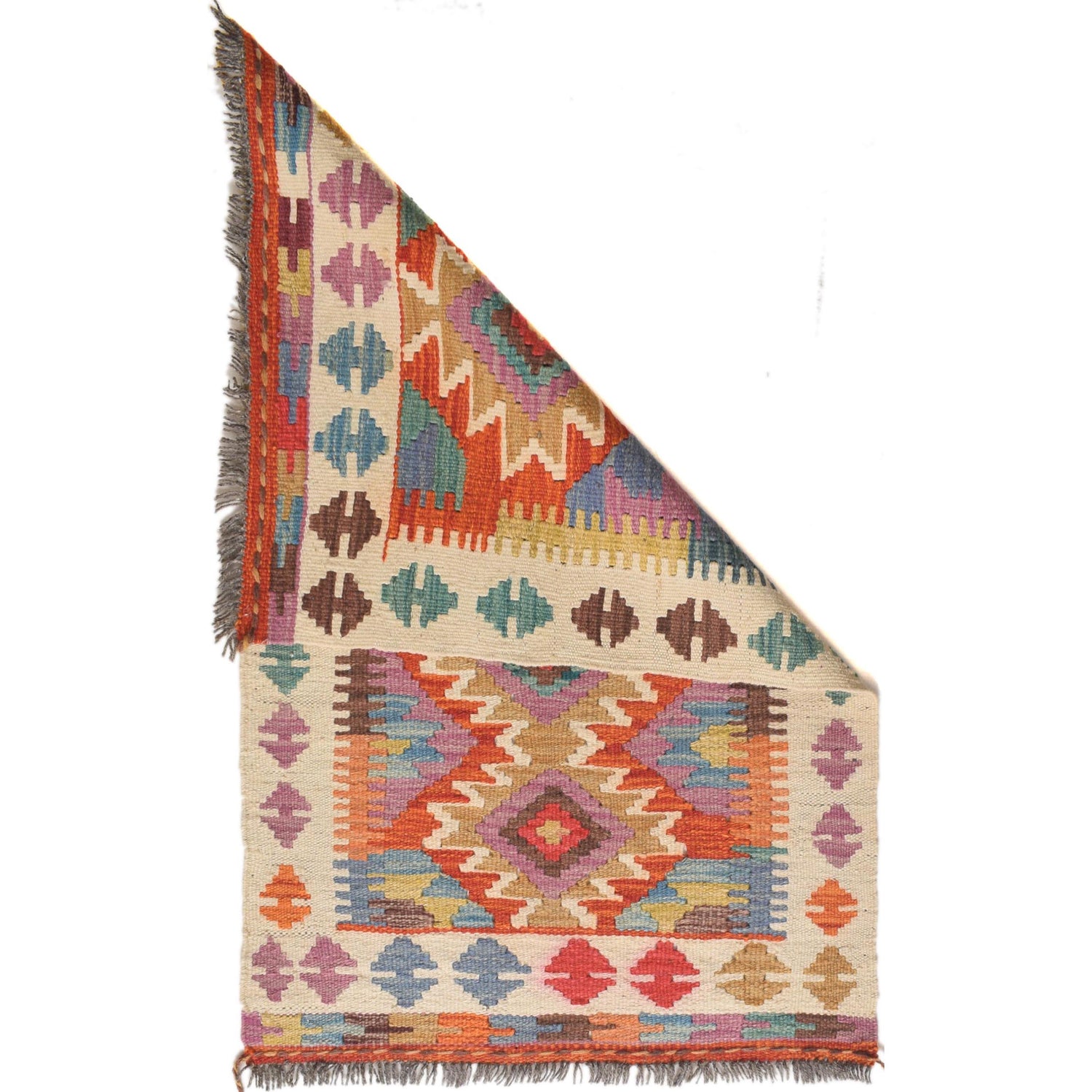 Handmade Afghan Vegetable Kilim 2' 0 x 3' 3" ft / 62 x 99 cm - No. G31488