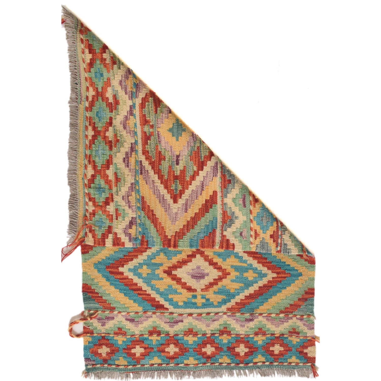 Hand Made Afghan Kilim 1' 10 x 2' 10" ft / 57 x 88 cm - No. G31496