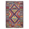 Colorful Flat-Weave Wool Kilim 2' 1 x 2' 11" ft / 64 x 90 cm - No. G31507