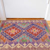 Colorful Flat-Weave Wool Kilim 2' 0 x 2' 11" ft / 62 x 90 cm - No. G31508