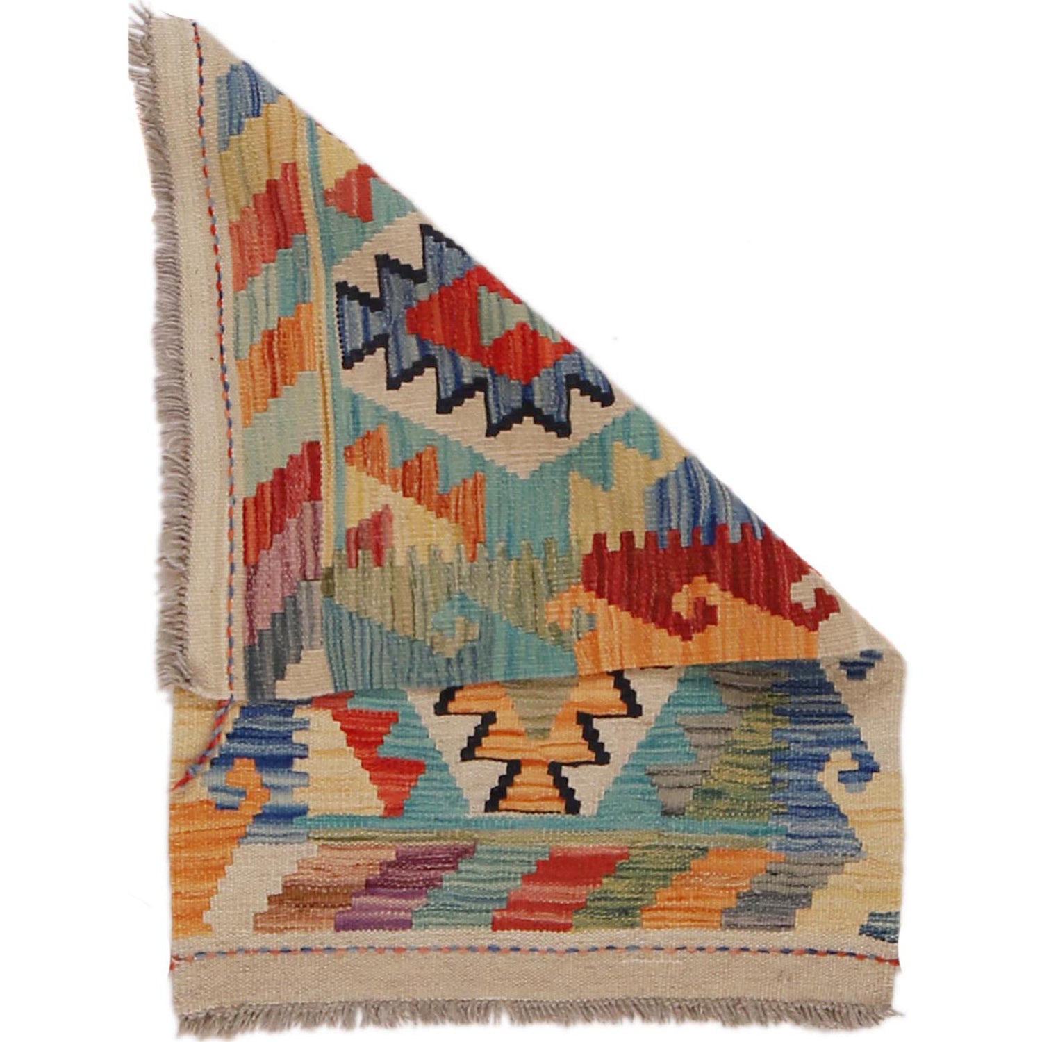 Handmade Afghan Vegetable Kilim 1' 11" x 2' 11" ft / 59 x 88 cm - No. G31548