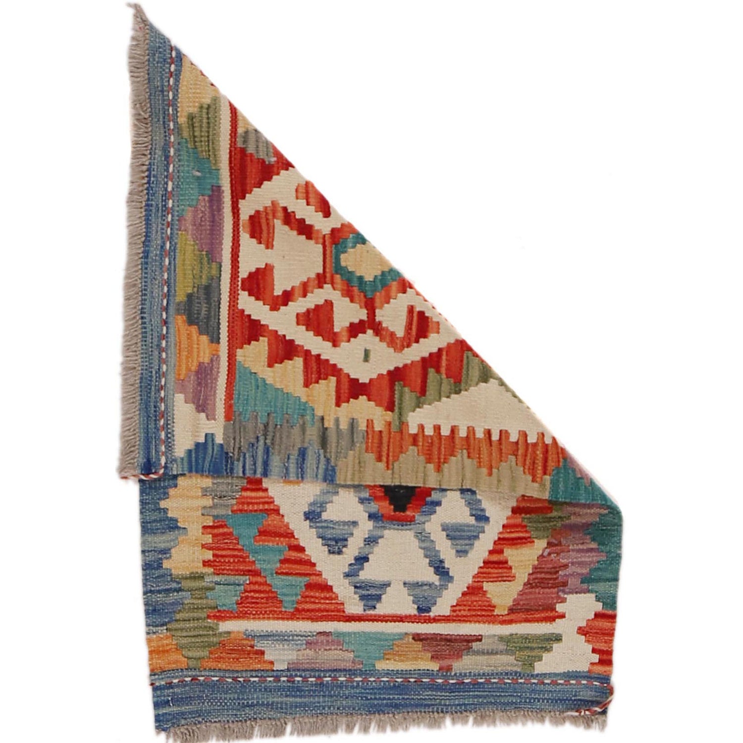 Handmade Afghan Vegetable Kilim 2' 0" x 2' 11" ft / 60 x 88 cm - No. G31559