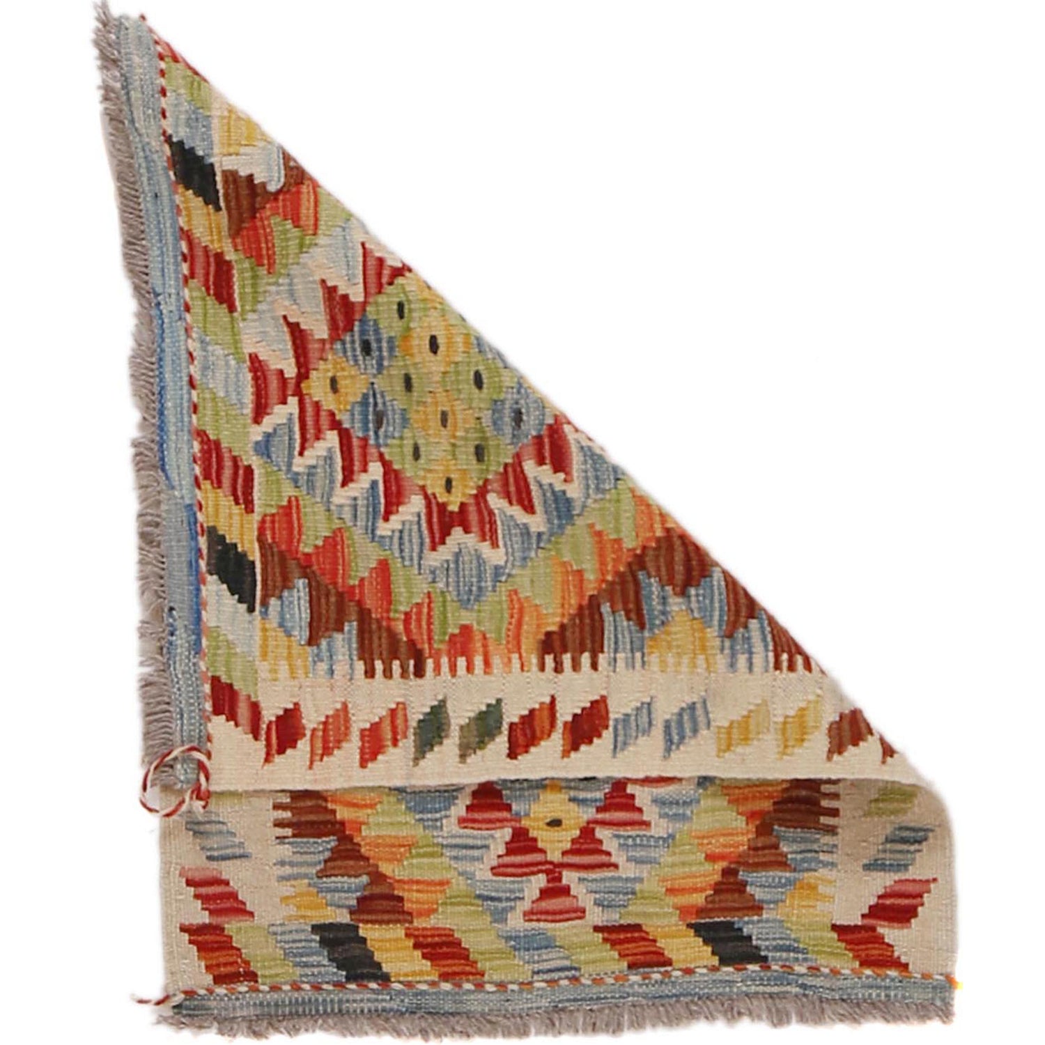 Handmade Afghan Vegetable Kilim 1' 11" x 2' 6" ft / 58 x 75 cm - No. G31638