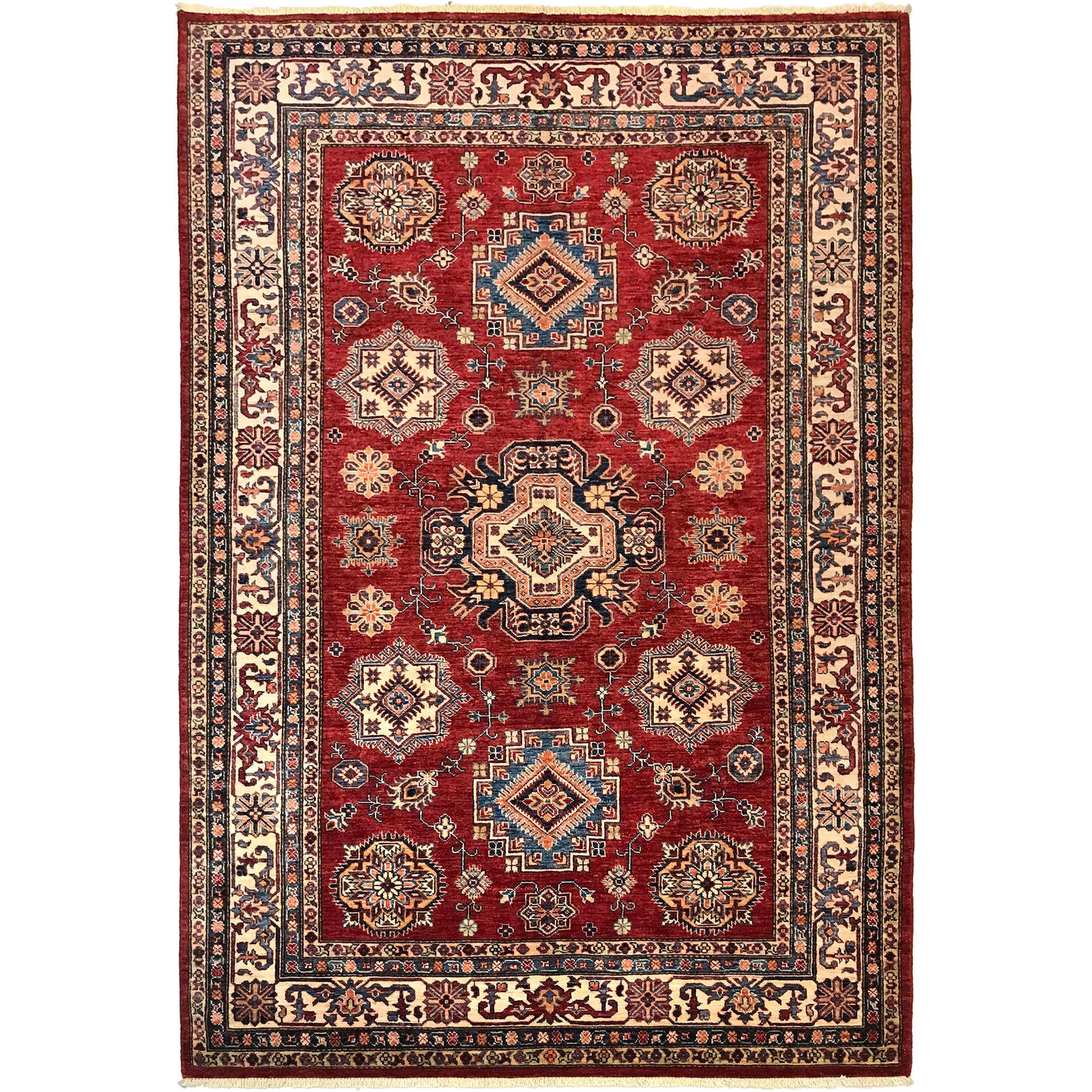 High-Quality Kazak Area Rug 5' 10" x 8' 5" ft / 177 x 257 cm - No. G31688