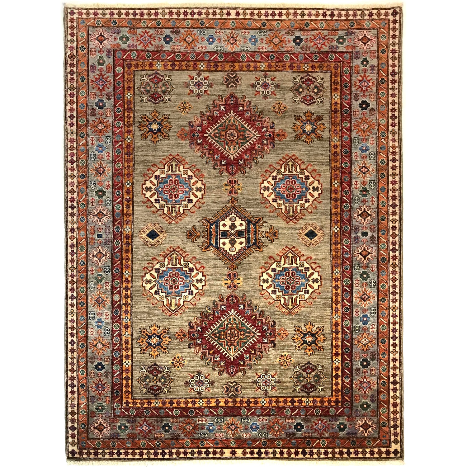 Luxury Fine Kazak Carpet 5' 9" x 7' 5" ft / 176 x 225 cm - No. G31690