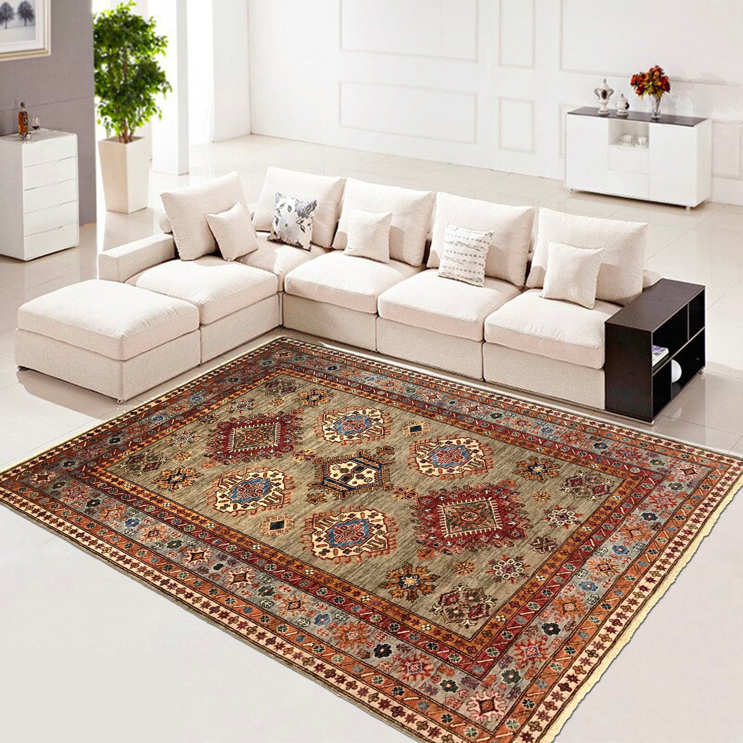 Luxury Fine Kazak Carpet 5' 9" x 7' 5" ft / 176 x 225 cm - No. G31690