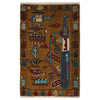 Brown Color War Rug 2' 0" x 2' 11" ft / 60 x 90 cm - No. G31700