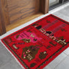 Red Color War Rug 2' 0" x 2' 9" ft / 62 x 84 cm - No. G31702