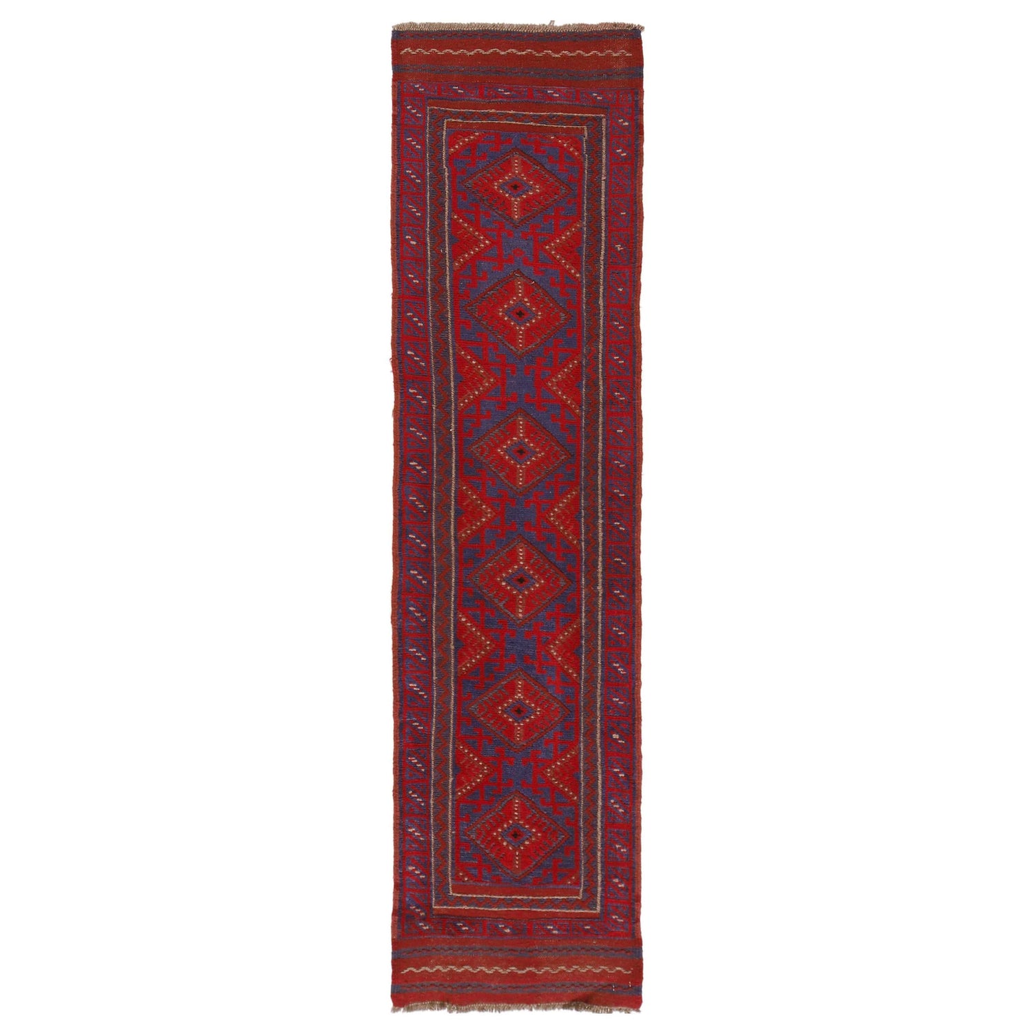 Handmade Mushwani Runner Rug 2' 0" x 8' 2" ft / 60 x 248 cm - No. G31747