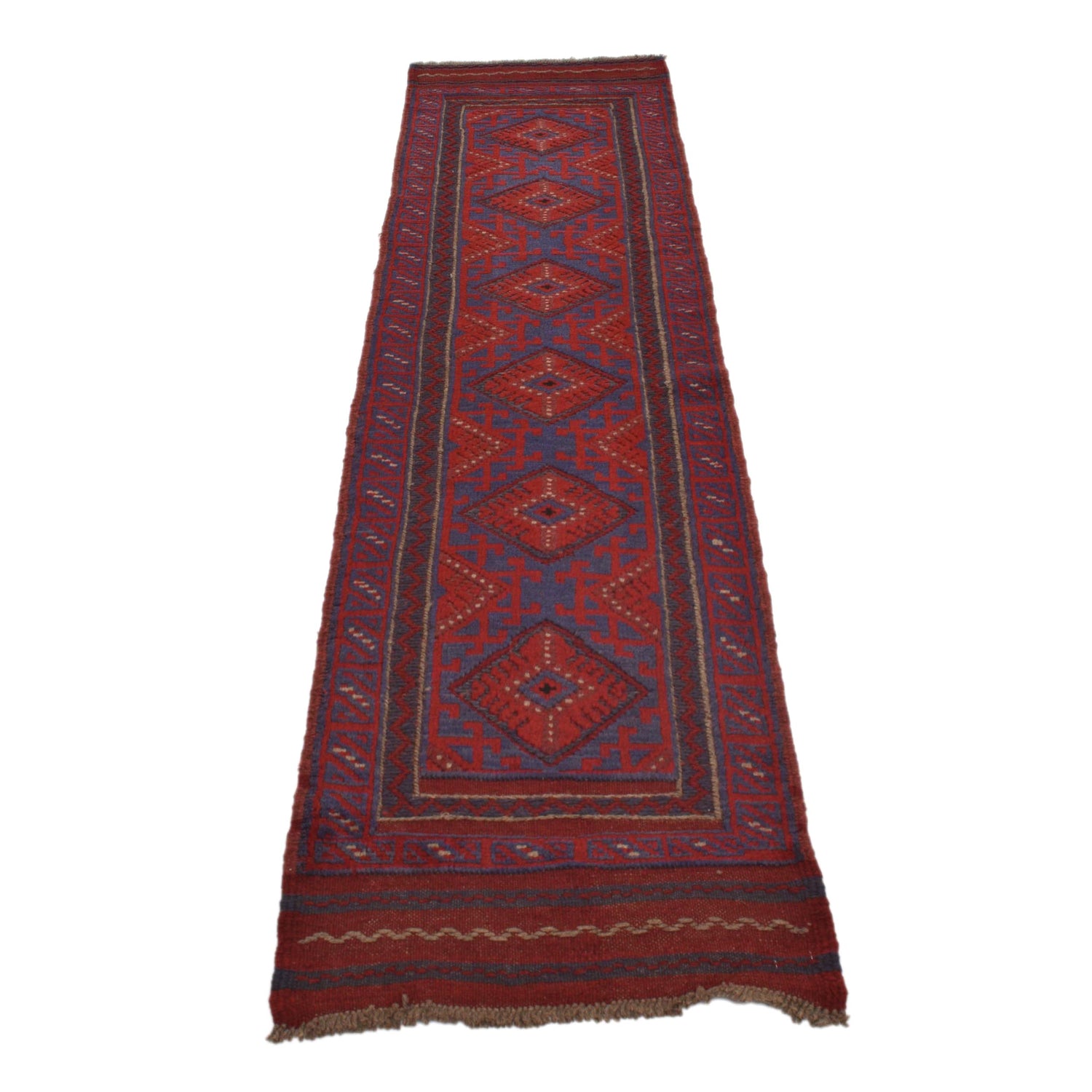 Handmade Mushwani Runner Rug 2' 0" x 8' 2" ft / 60 x 248 cm - No. G31747