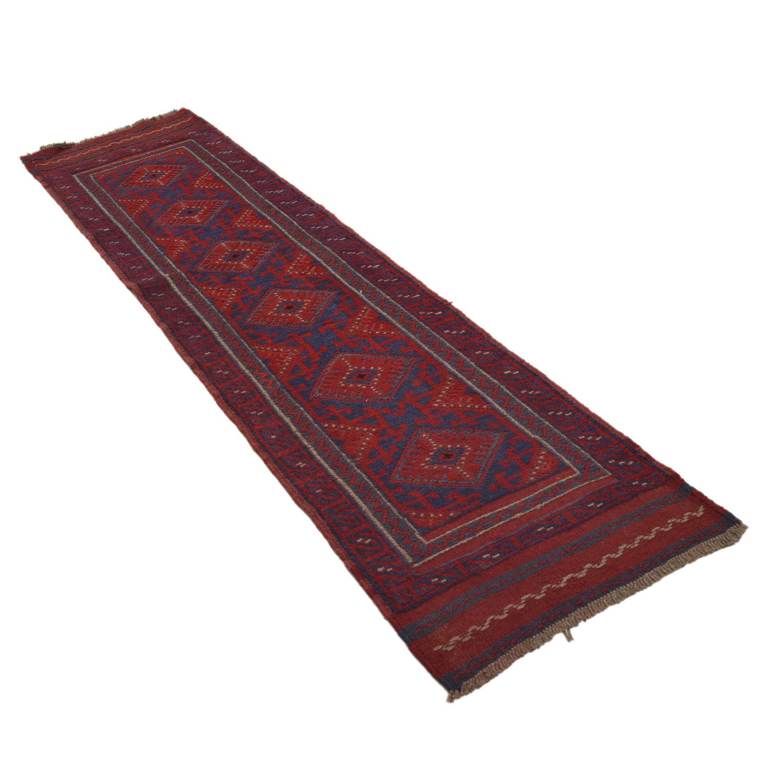 Handmade Mushwani Runner Rug 2' 0" x 8' 2" ft / 60 x 248 cm - No. G31747