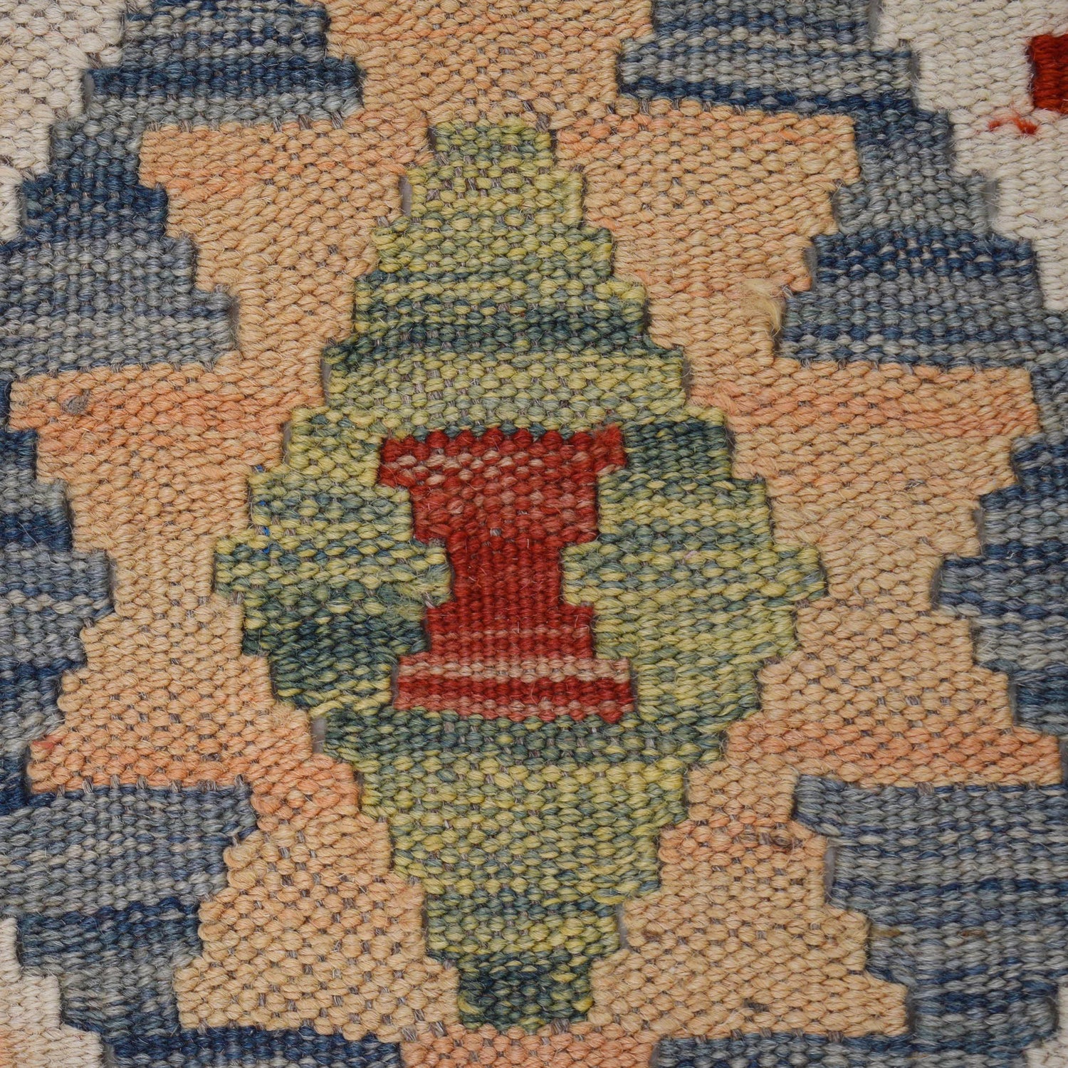 Handmade Turkish Design Wool Kilim 3' 6" x 4' 11" ft / 106 x 150 cm - No. G31764