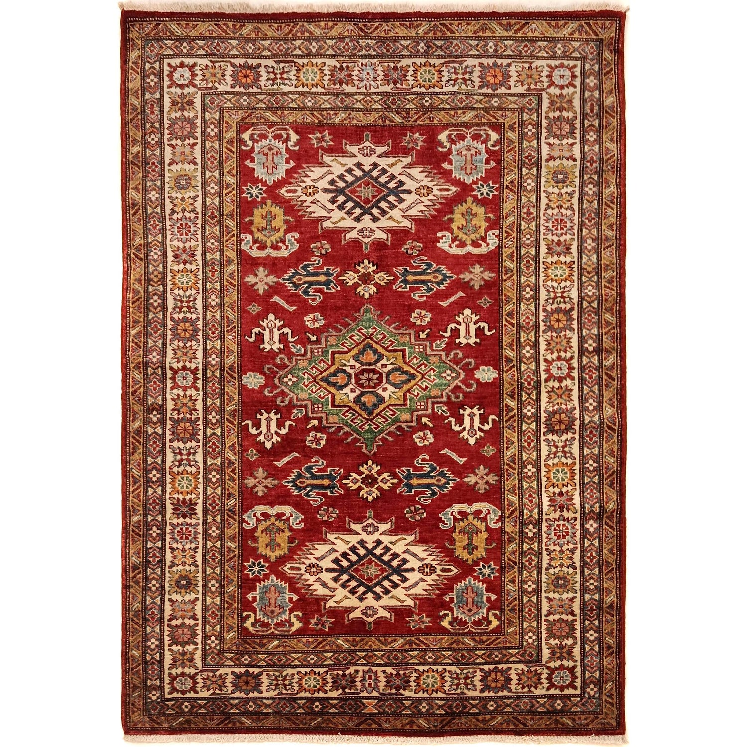 Supreme Kazak Carpet 4' 1" x 5' 7" ft / 124 x 170 cm - No. G31773