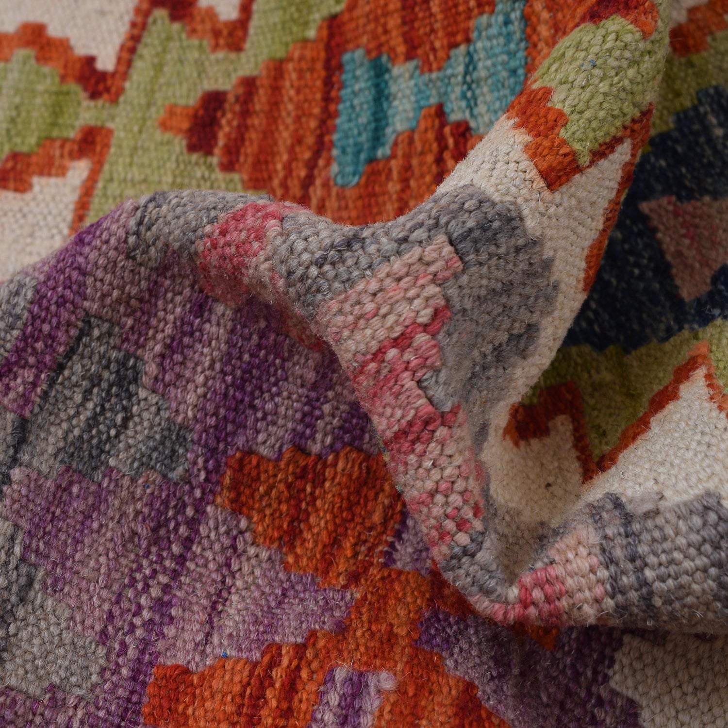 Handmade Turkish Design Wool Kilim Runner 2' 7" x 7' 10" ft / 78 x240 cm - No. G31811