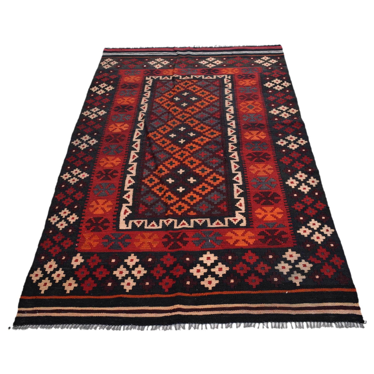 Handmade Maimana Kelim 3' 7" x 6' 8" ft / 109 x 203 cm - No. G32090