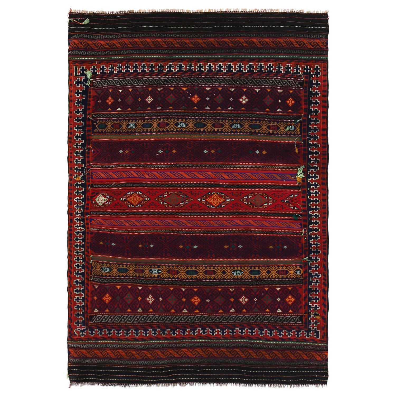 Afghan Laghari Kilim 4' 9" x 6' 10" ft / 145 x 209 cm - No. G32091