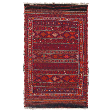 Afghan Laghari Kilim 4' 4" x 7' 3" ft / 133 x 220 cm - No. G32092