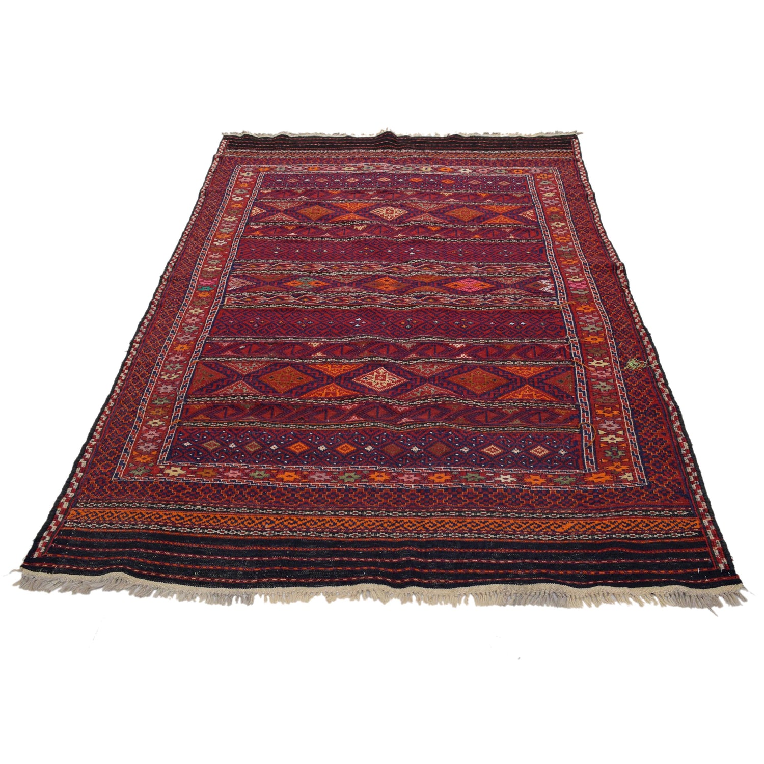 Afghan Laghari Kilim 4' 4" x 7' 3" ft / 133 x 220 cm - No. G32092