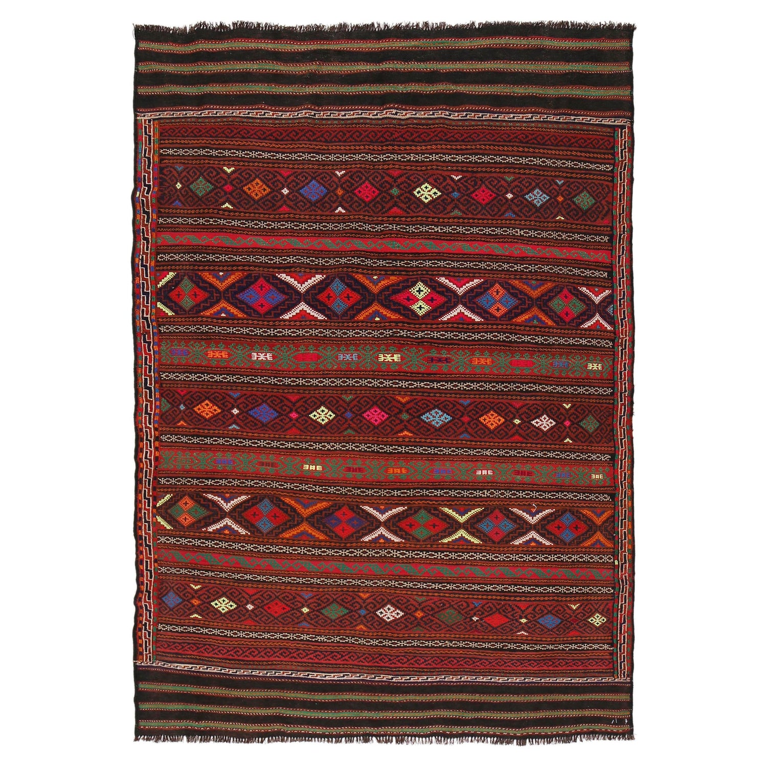 Afghan Laghari Kilim 4' 10" x 7' 1" ft / 147 x 217 cm - No. G32093