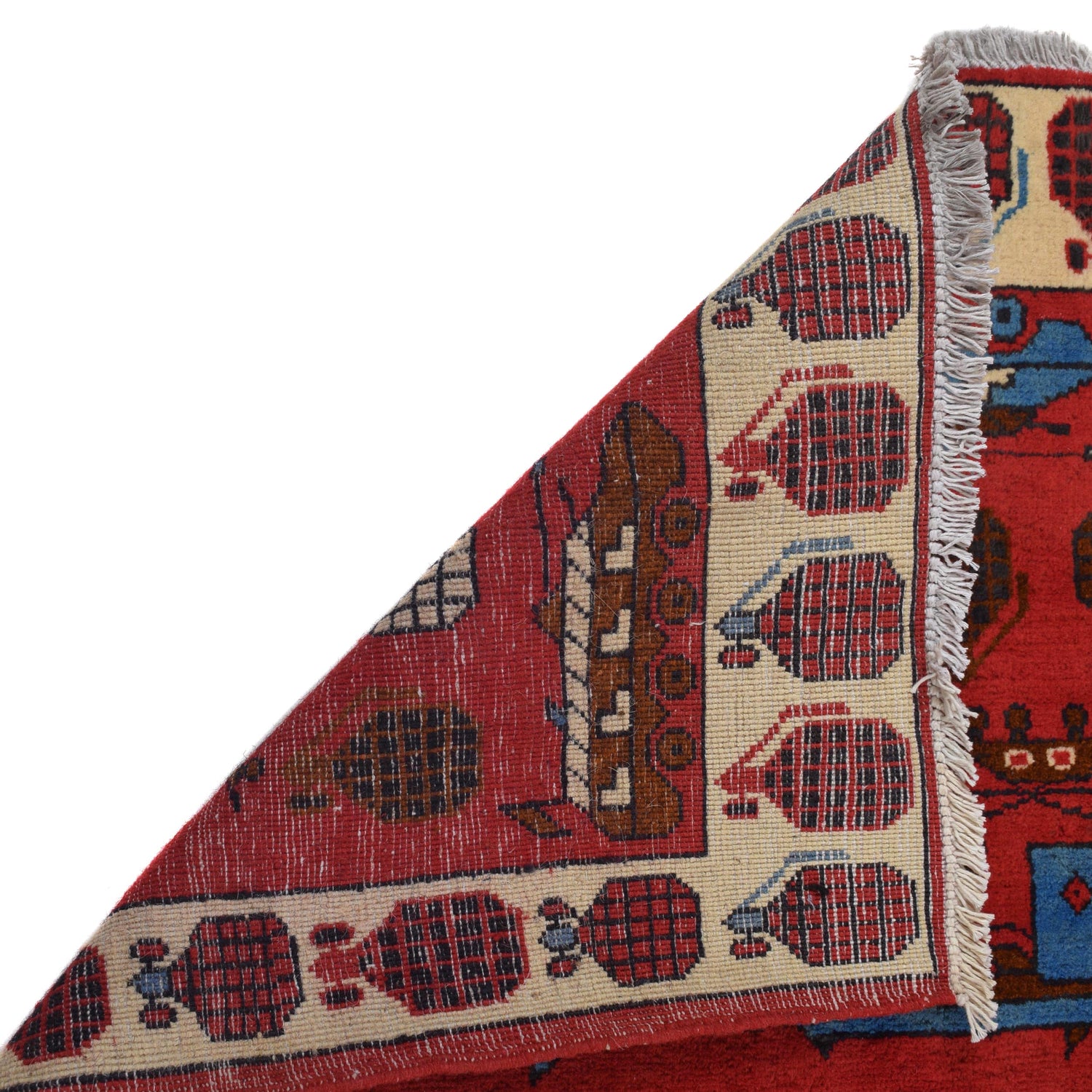 Handcrafted Afghan War Rug 3' 4" x 4' 10" ft / 101 x 148 cm - No. G32094