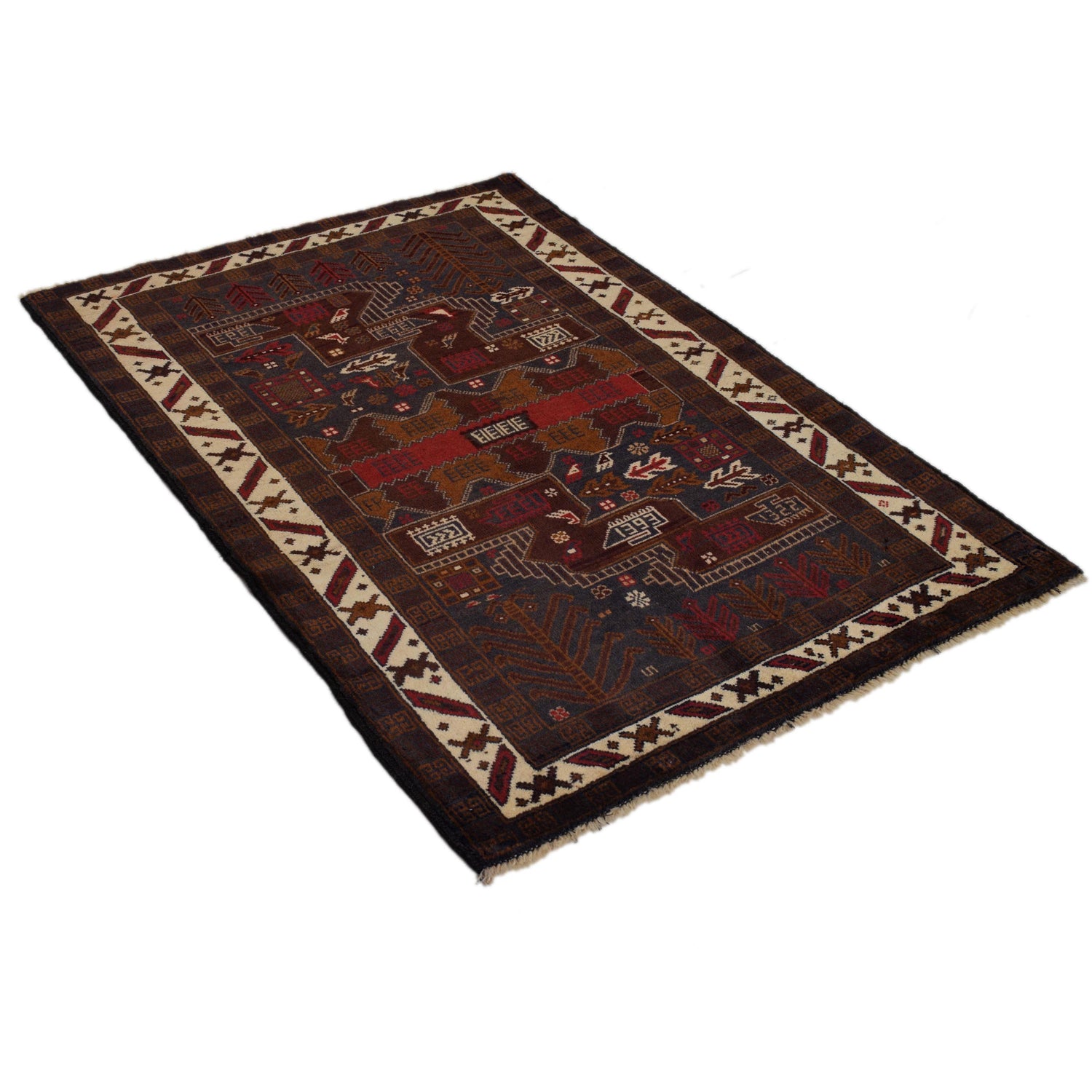 Baluch Small Size Rug 3' 0" x 4' 6" ft / 91 x 138 cm - No. G32095