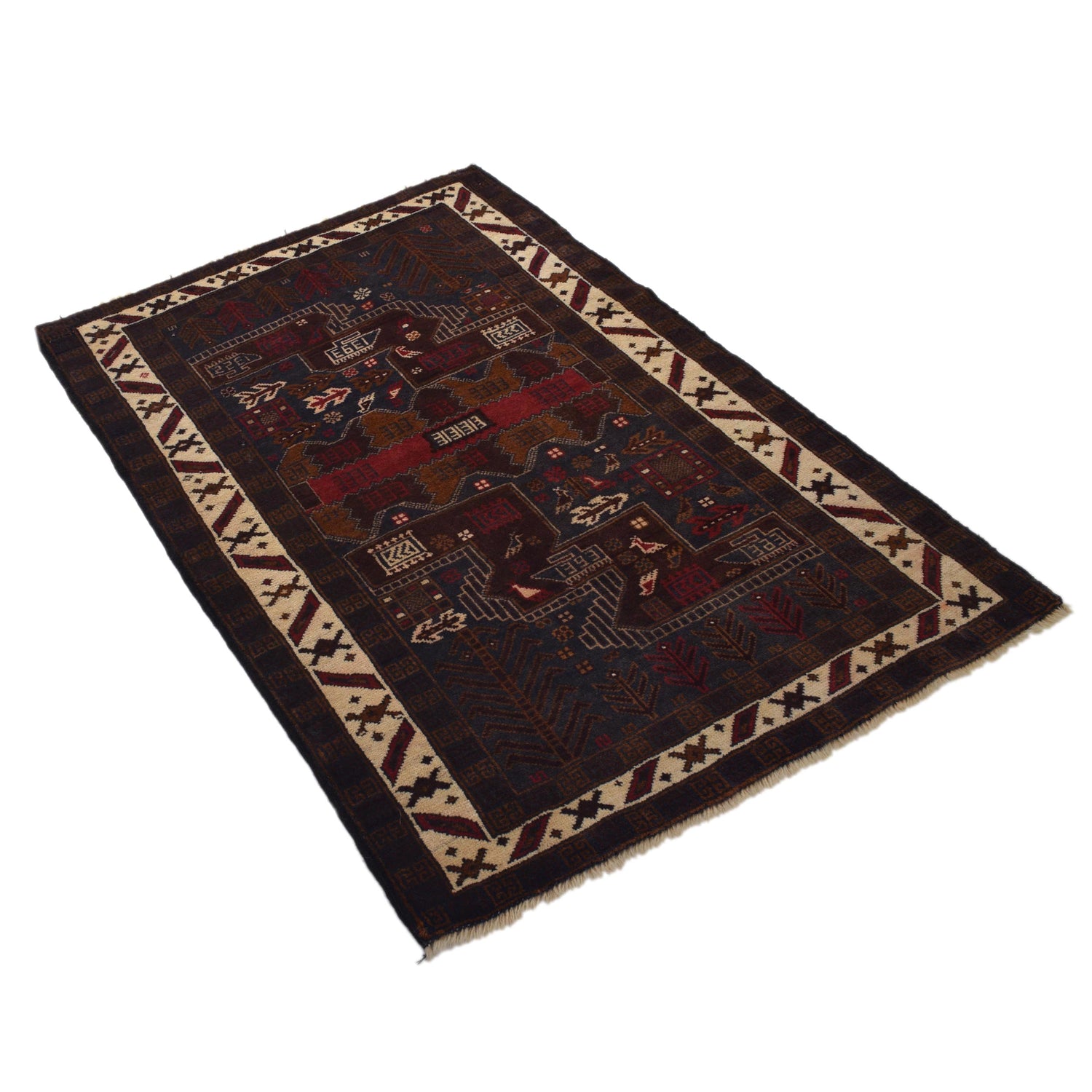 Baluch Small Size Rug 3' 0" x 4' 6" ft / 91 x 138 cm - No. G32095