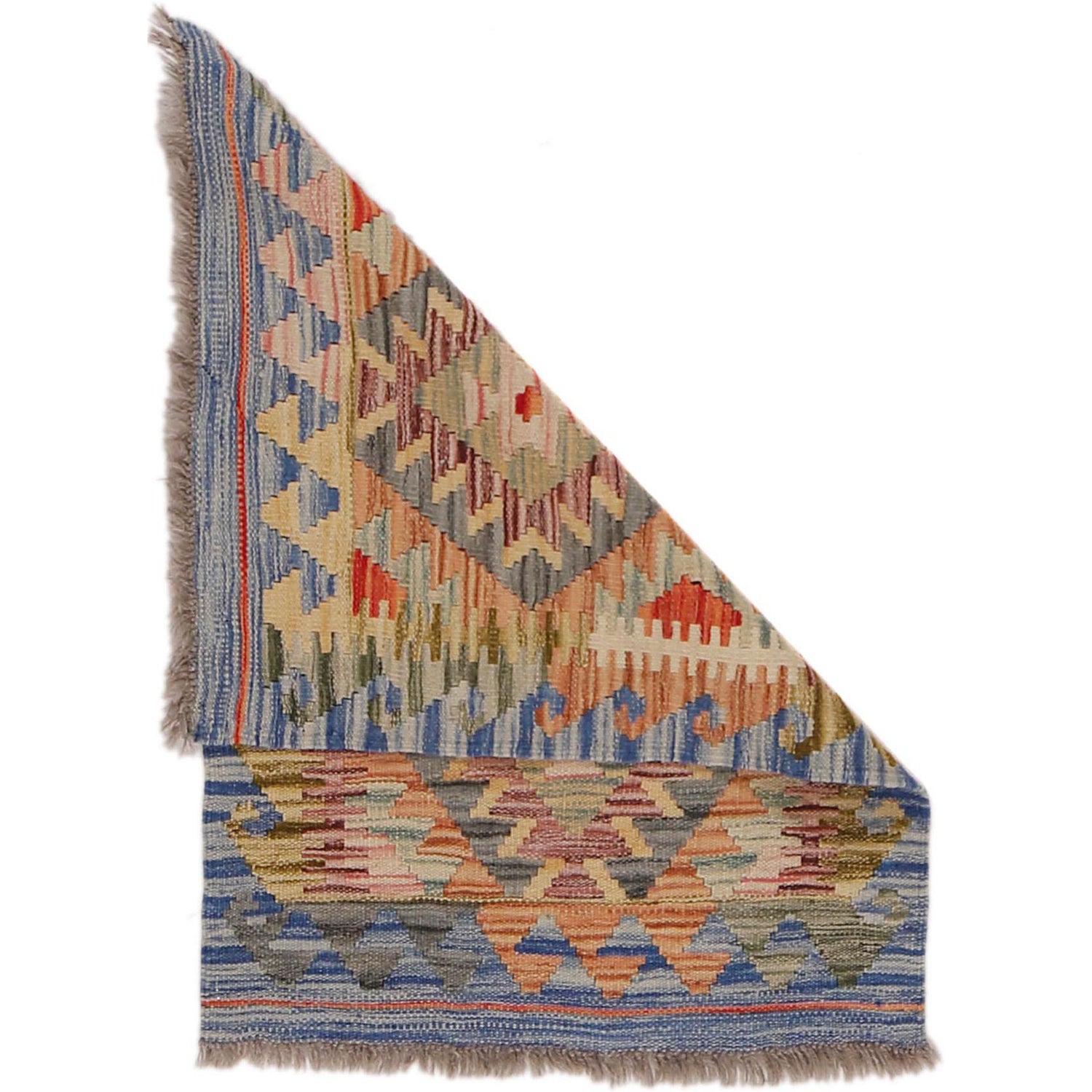 Handmade Afghan Vegetable Kilim 2' 1" x 2' 11" ft / 63 x 89 cm - No. G33003