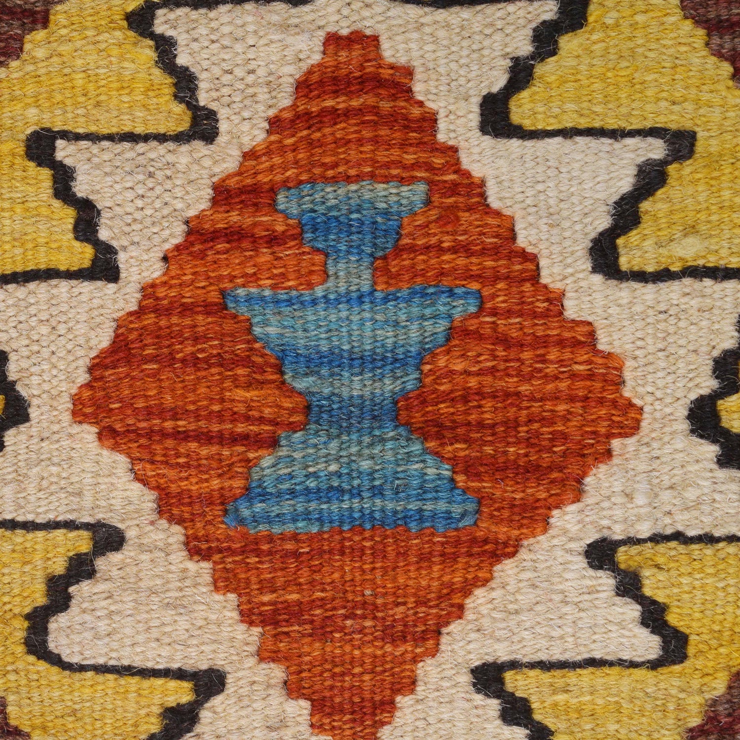 Hand Woven Wool Kelim 2' 7" x 3' 11" ft / 80 x 120 cm - No. G33007