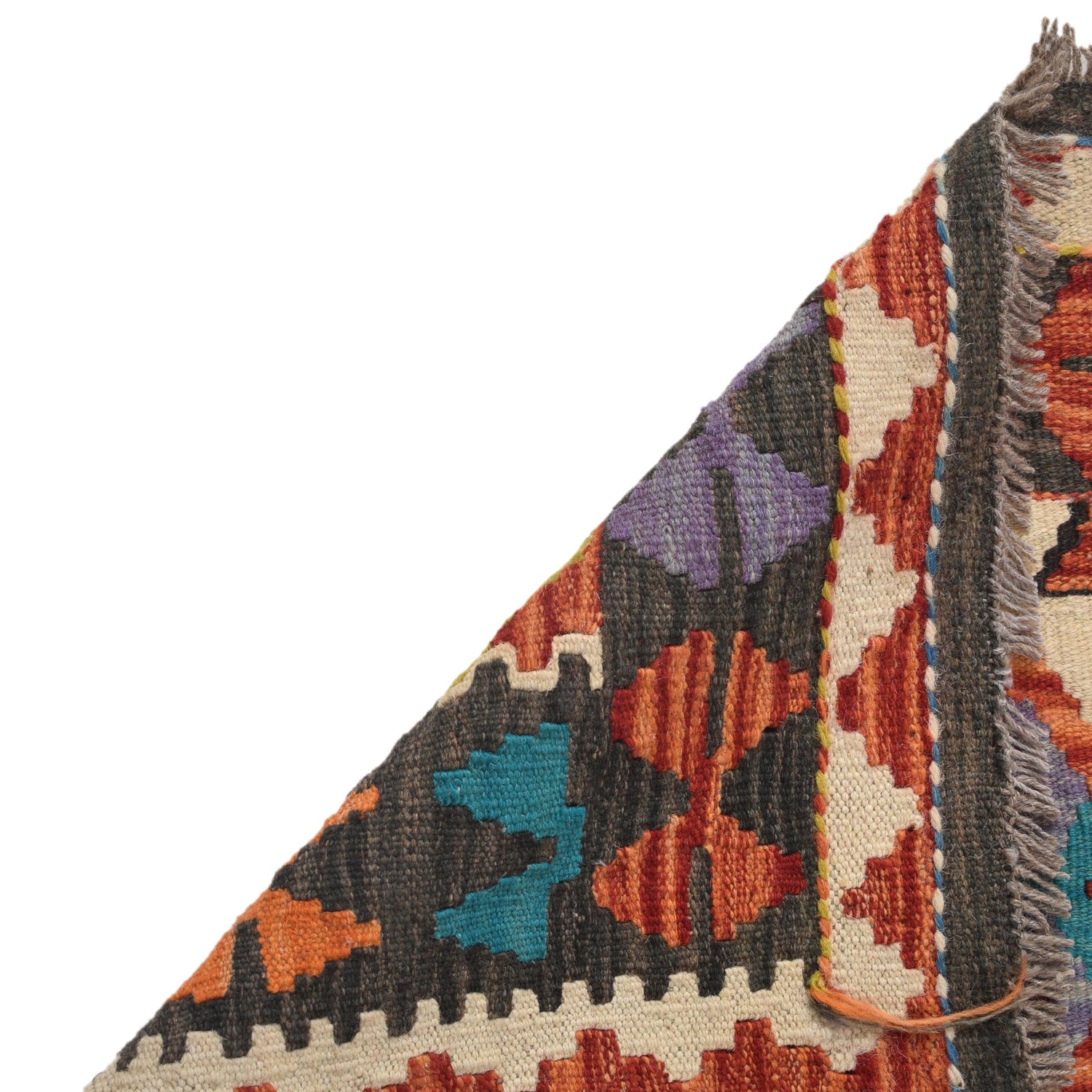 Hand Woven Wool Kelim 2' 7" x 3' 11" ft / 80 x 120 cm - No. G33007