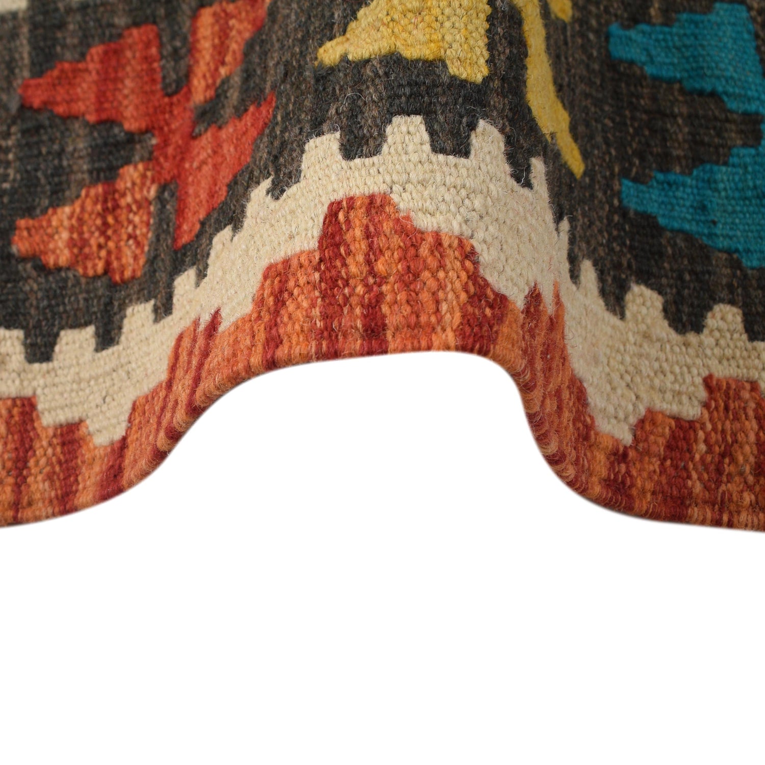 Hand Woven Wool Kelim 2' 7" x 3' 11" ft / 80 x 120 cm - No. G33007