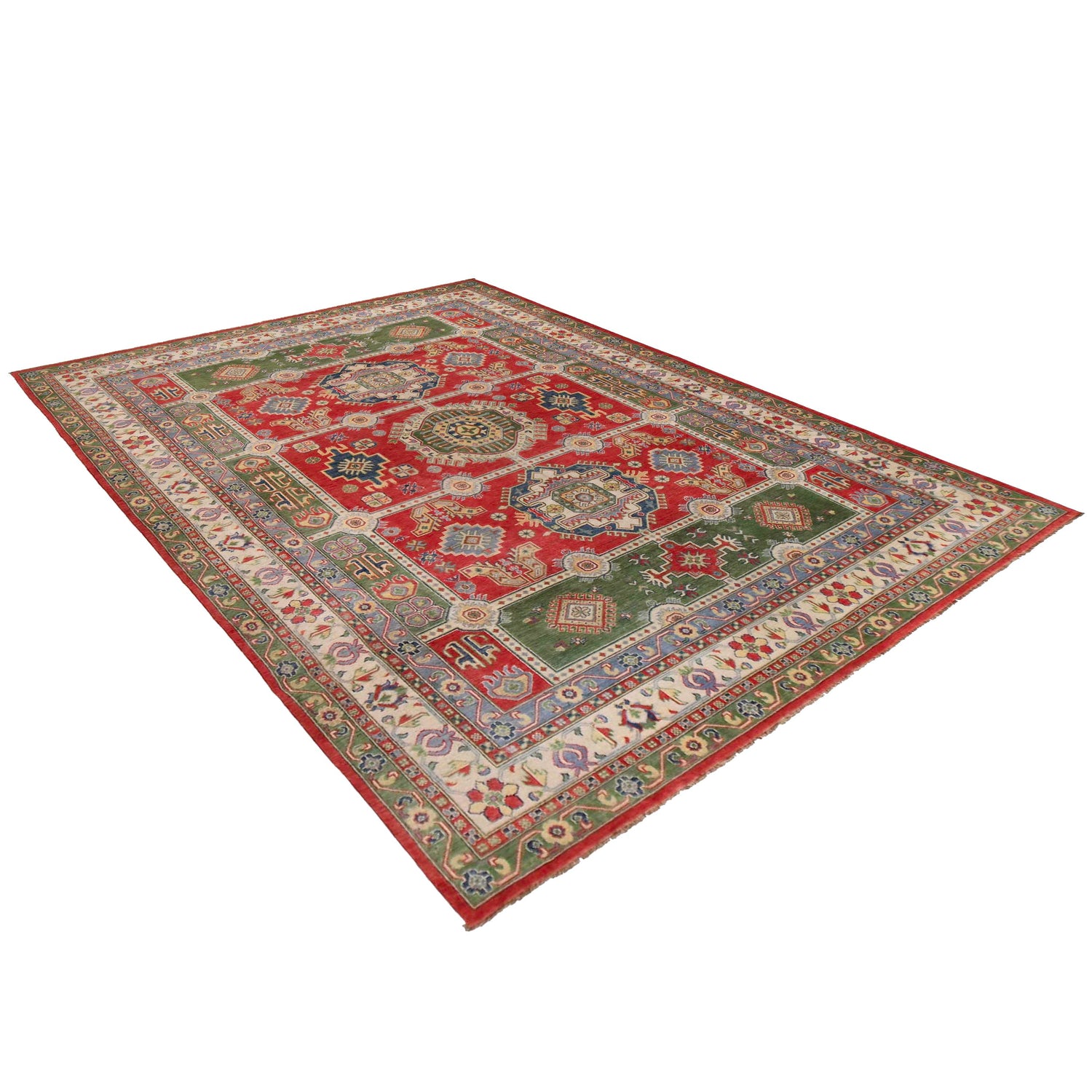 Hand knotted Kazak Carpet 8' 11" x 11' 11" ft / 272 x 363 cm - No. G33097