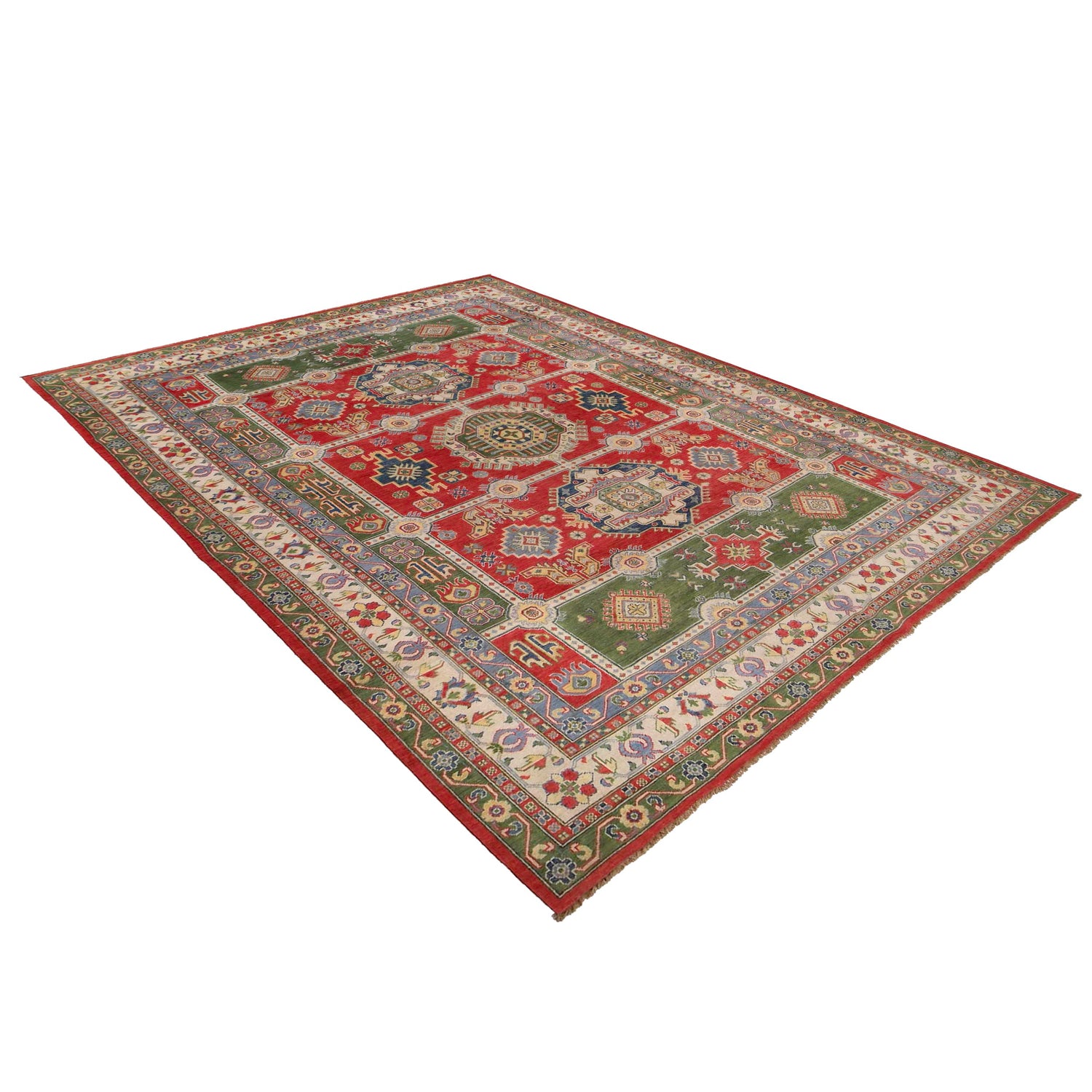 Hand knotted Kazak Carpet 8' 11" x 11' 11" ft / 272 x 363 cm - No. G33097
