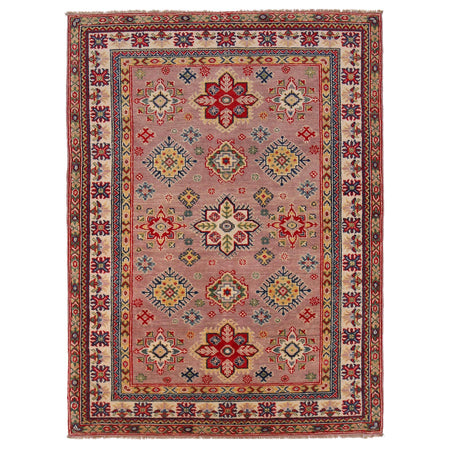 Handmade Kazak Area Rug 4' 0" x 5' 11" ft / 123 x 181 cm - No. G34001