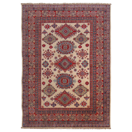 Hand knotted Kazak Carpet 4' 10" x 6' 5" ft / 147 x 195 cm - No. G34004