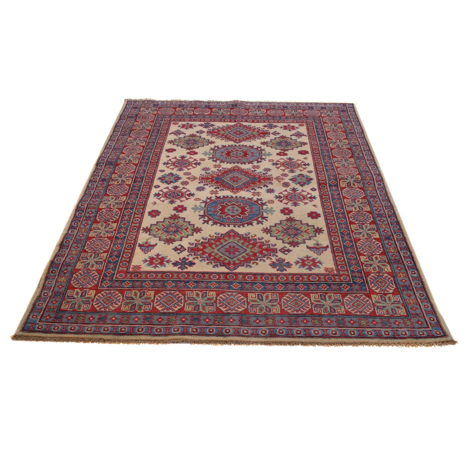 Hand knotted Kazak Carpet 4' 10" x 6' 5" ft / 147 x 195 cm - No. G34004