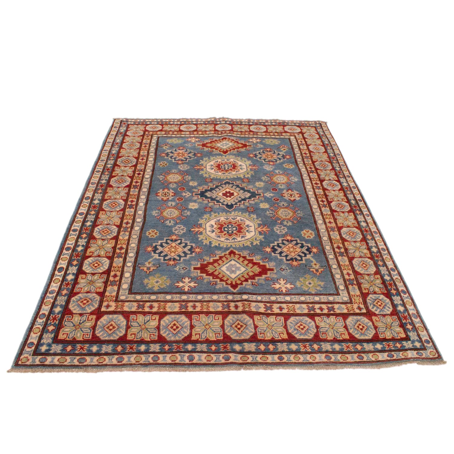 Blue Color Kazak Rug 5' 1" x 6' 7" ft / 156 x 201 cm - No. G34005