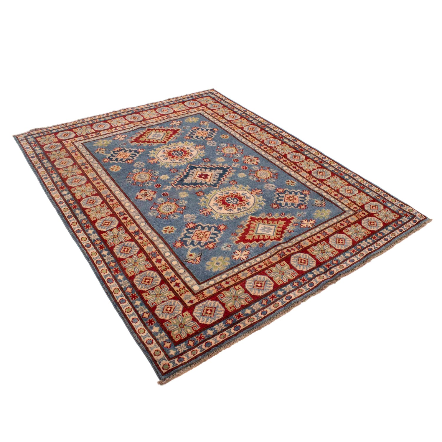 Blue Color Kazak Rug 5' 1" x 6' 7" ft / 156 x 201 cm - No. G34005
