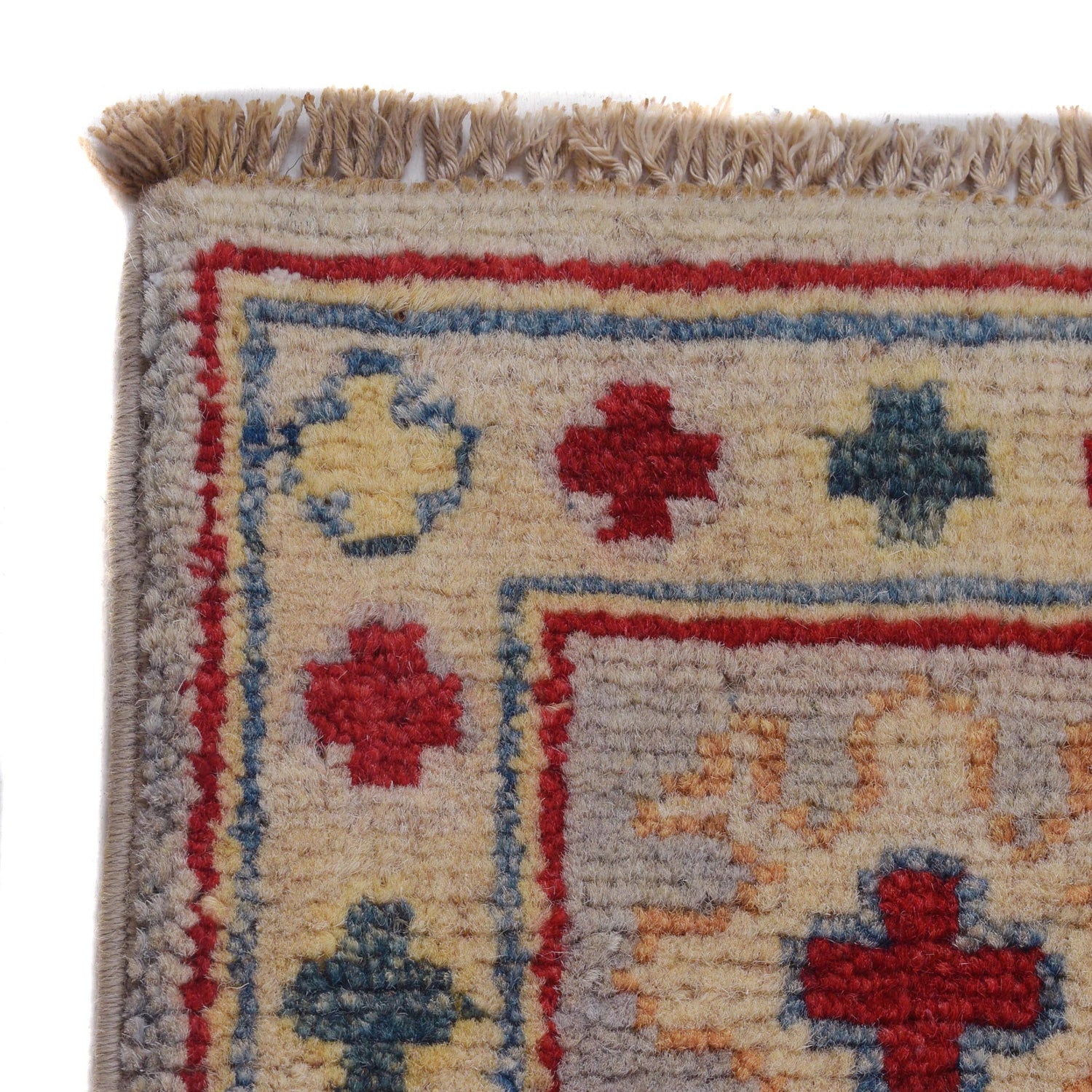 Handmade Kazak Area Rug 4' 1" x 6' 1" ft / 125 x 185 cm - No. G34007