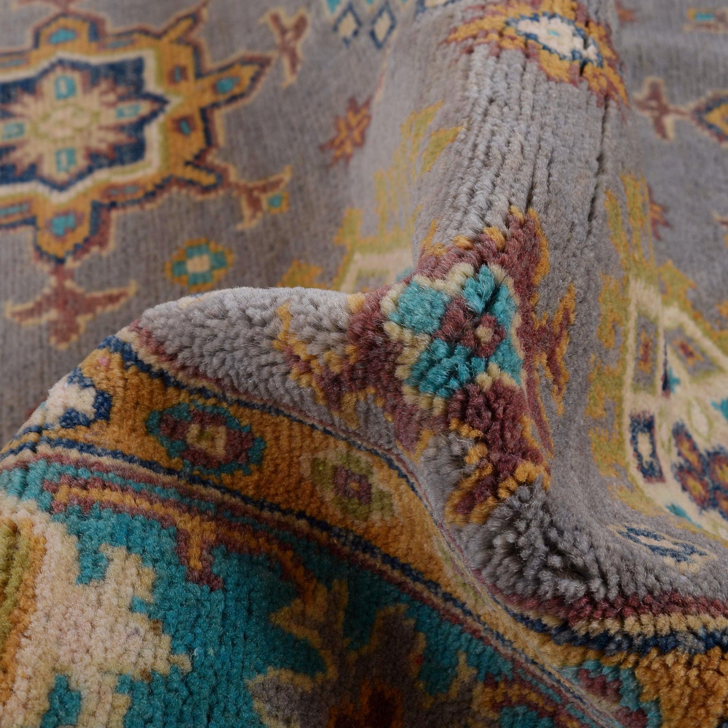 Handmade Kazak Area Rug 3' 10" x 6' 4" ft / 116 x 192 cm - No. G34008