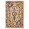 Modern Oushak Area Rug 3' 9" x 5' 8" ft / 115 x 173 cm - No. G34009