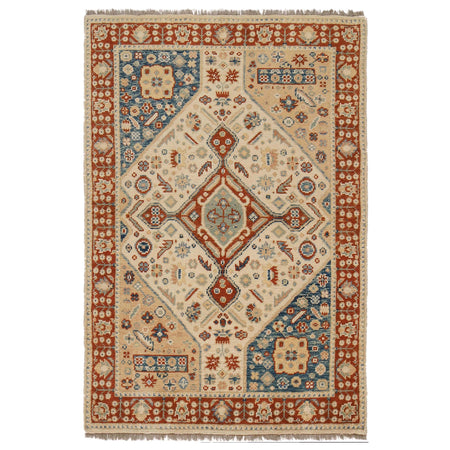 Modern Oushak Area Rug 3' 9" x 5' 8" ft / 115 x 173 cm - No. G34009