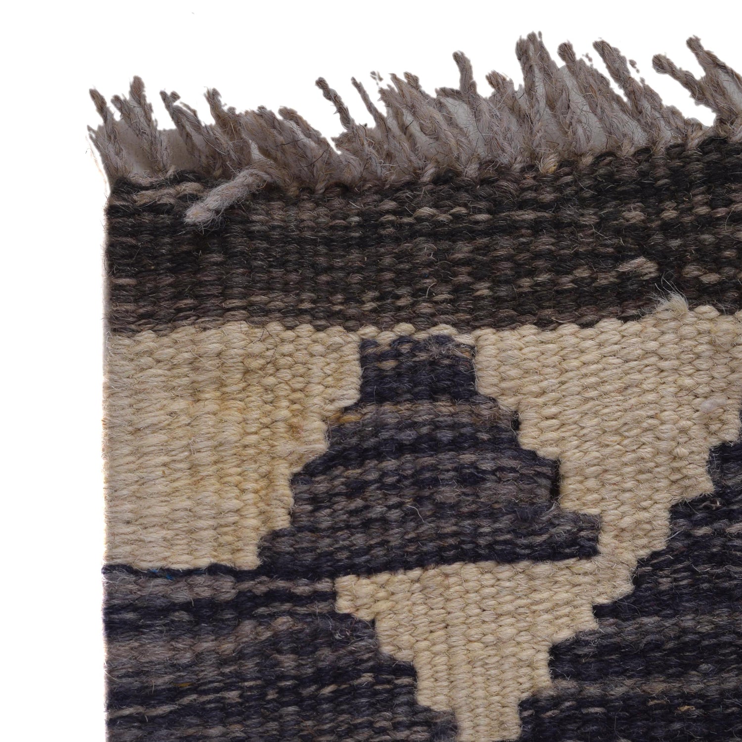 Hand Made Afghan Kilim 4' 0" x 5' 2" ft / 122 x 158 cm - No. G34011