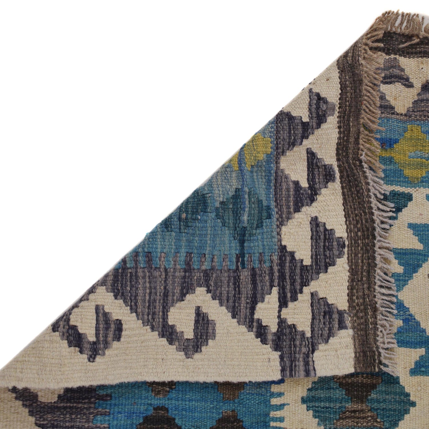 Hand Made Afghan Kilim 4' 0" x 5' 2" ft / 122 x 158 cm - No. G34011