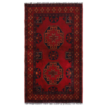 Handwoven Khal Mohammadi Afghan Carpet 2' 5" x 4' 2" ft / 74 x 128 cm - No. G34012