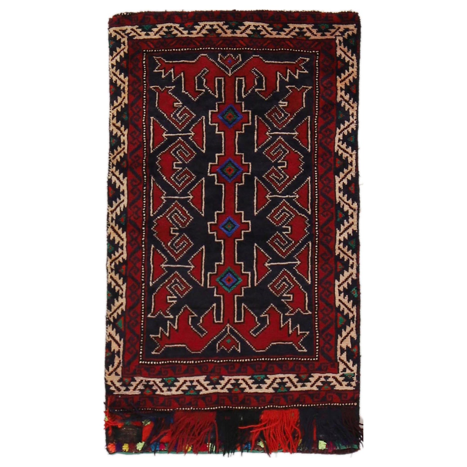Afghan Balisht Cushion Rug 1' 8" x 3' 0" ft / 52 x 92 cm - No. G34013