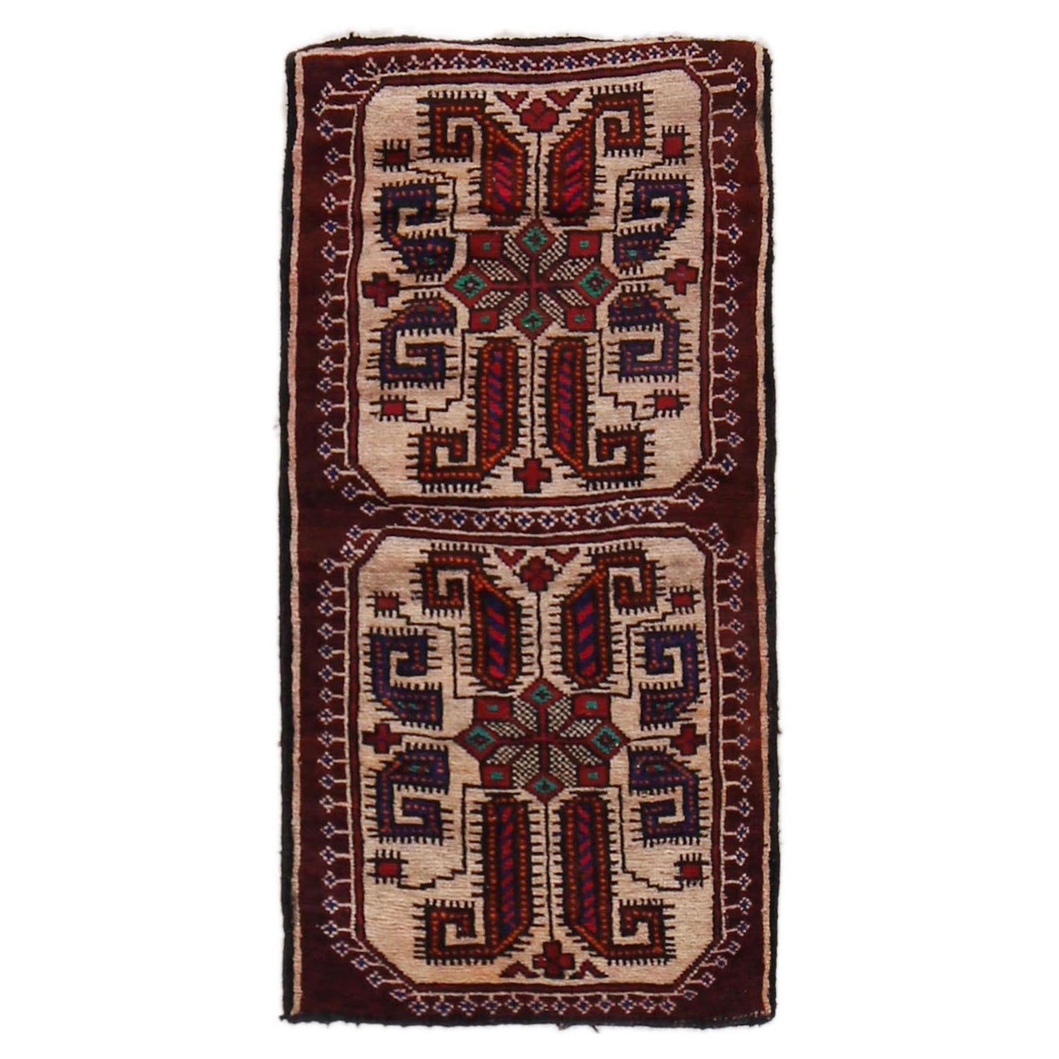 Afghan Balisht Cushion Rug 1' 4" x 2' 10" ft / 40 x 87 cm - No. G34017