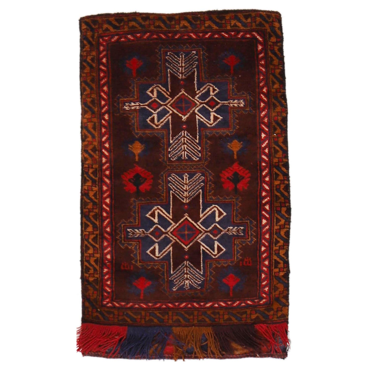 Afghan Balisht Cushion Rug 1' 9" x 2' 11" ft / 54 x 89 cm - No. G34018