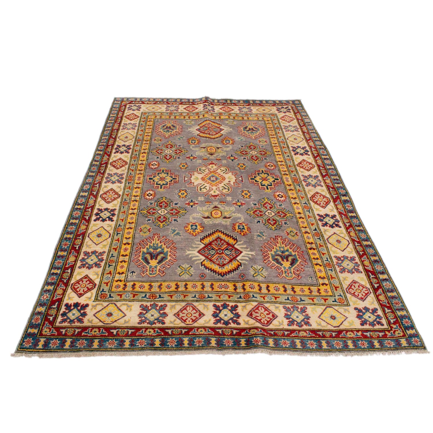 Hand knotted Kazak Carpet 4' 11" x 7' 0" ft / 150 x 213 cm - No. G34021